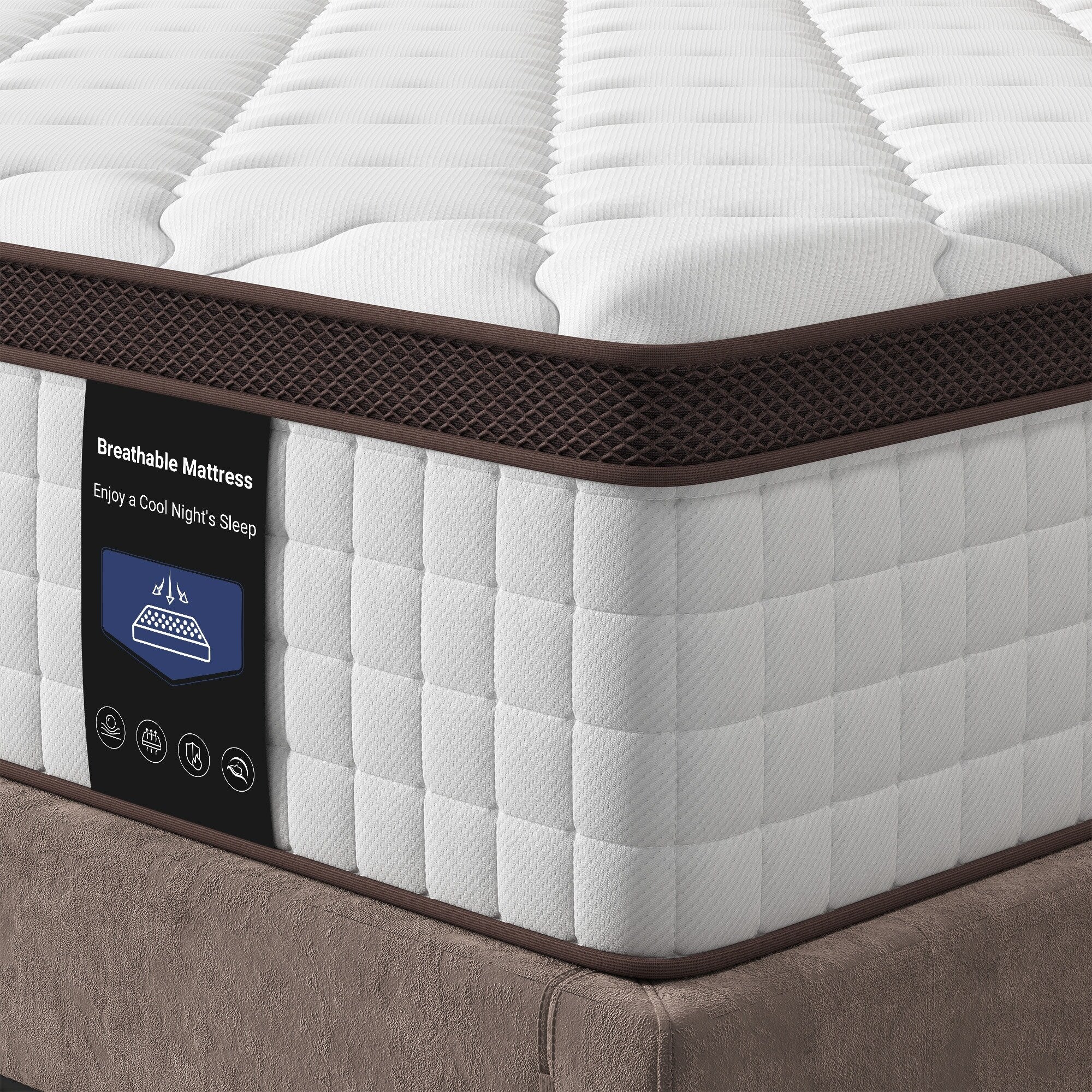 Matelas hybride en mousse à mémoire de forme 10 pouces - Soutien mi-ferme avec ressorts renforcés pour soulager les points de pression, certifié CertiPUR-US