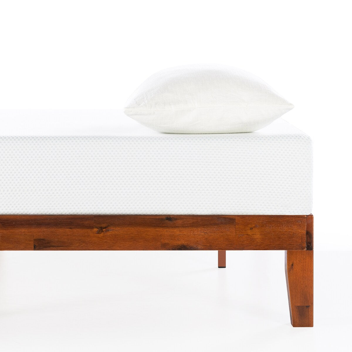 Cadre de lit plateforme classique en bois massif de 12 pouces