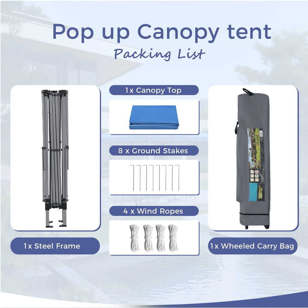 Toit de jardin pliable et renforcé de 4 m x 4 m avec élégant rideau d'angle - 4 m x 4 m