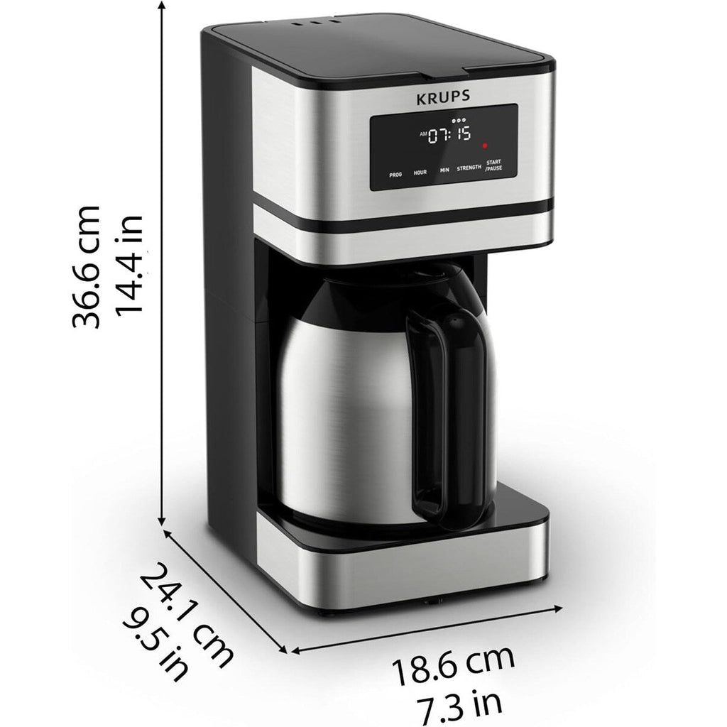 Cafetière programmable 14 tasses, verseuse en acier inoxydable, 3 intensités de café, minuterie 24 h, maintien au chaud 4 h