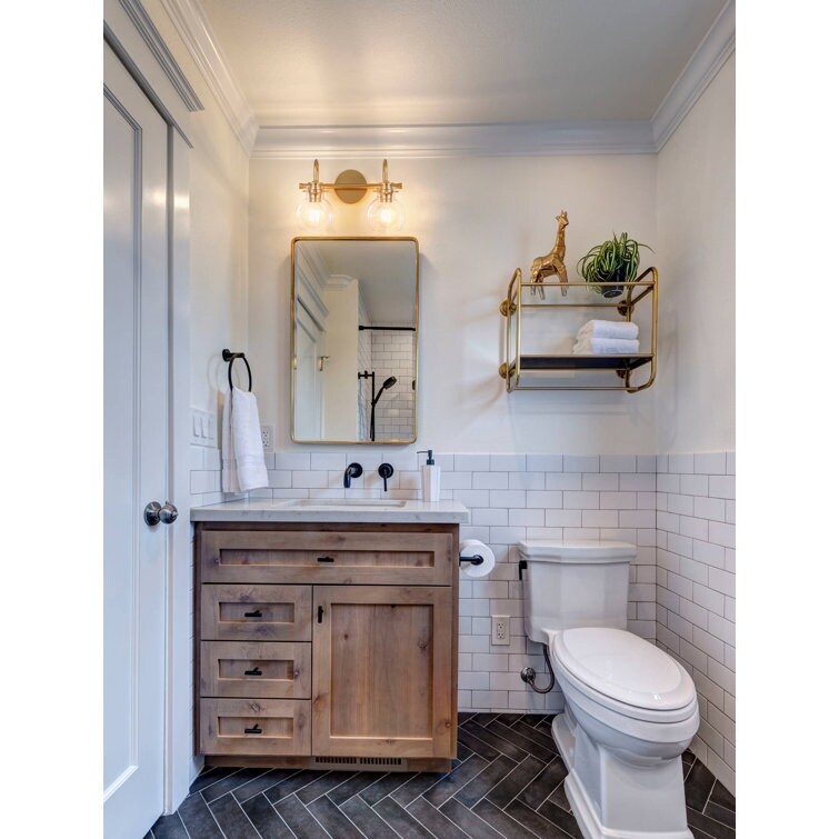 Applique murale 2/3 lumières pour meuble-lavabo avec abat-jour en verre