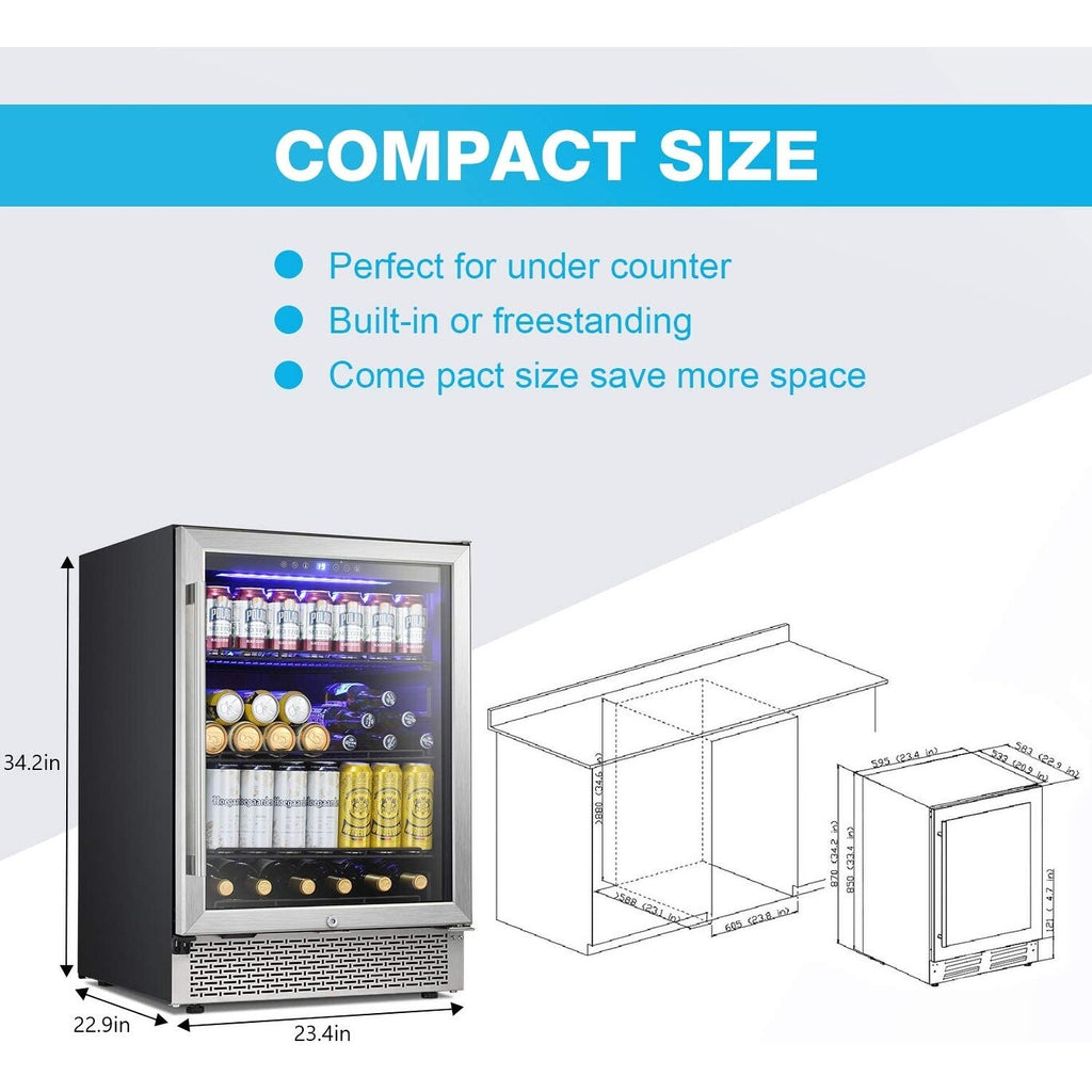 Mini-réfrigérateur à boissons de 61 cm (24 pouces) avec cave à vin intégrée