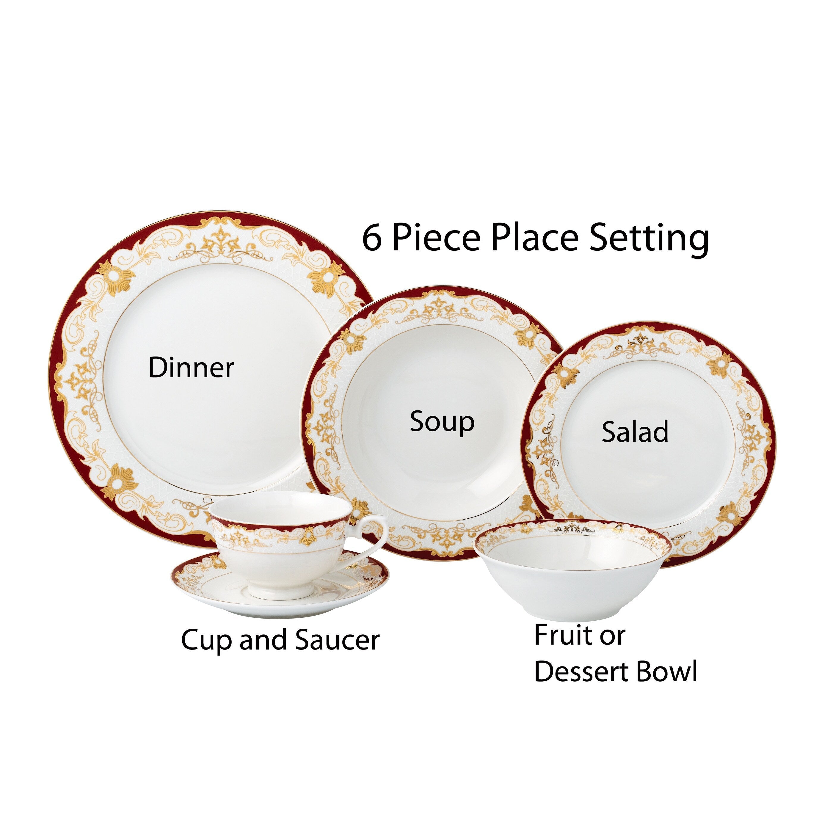 Service de table 24 pièces en porcelaine fine, pour 4 personnes, par Lorren Home Trends