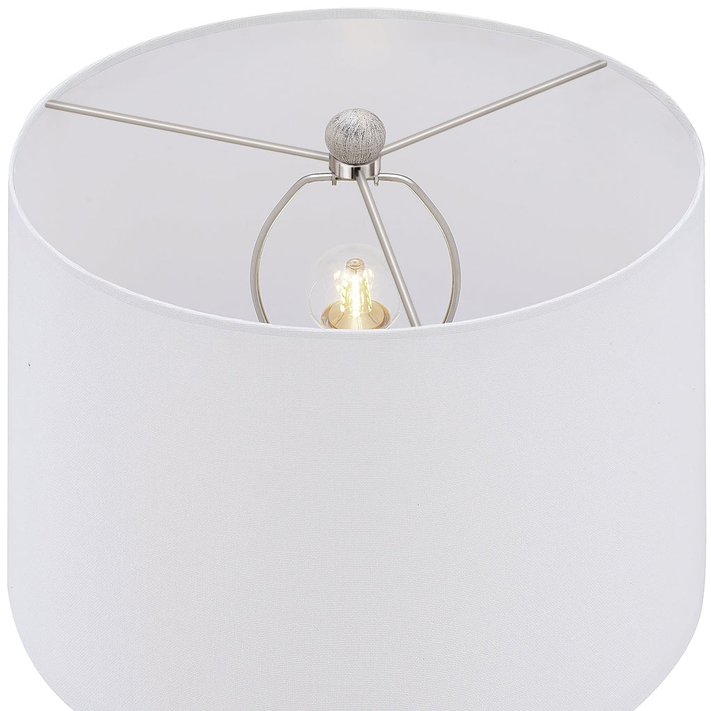 Lampe de table style ferme beige délavé/doré, 62 cm (lot de 2), abat-jour en lin blanc - 62 cm (24,5 po) de hauteur