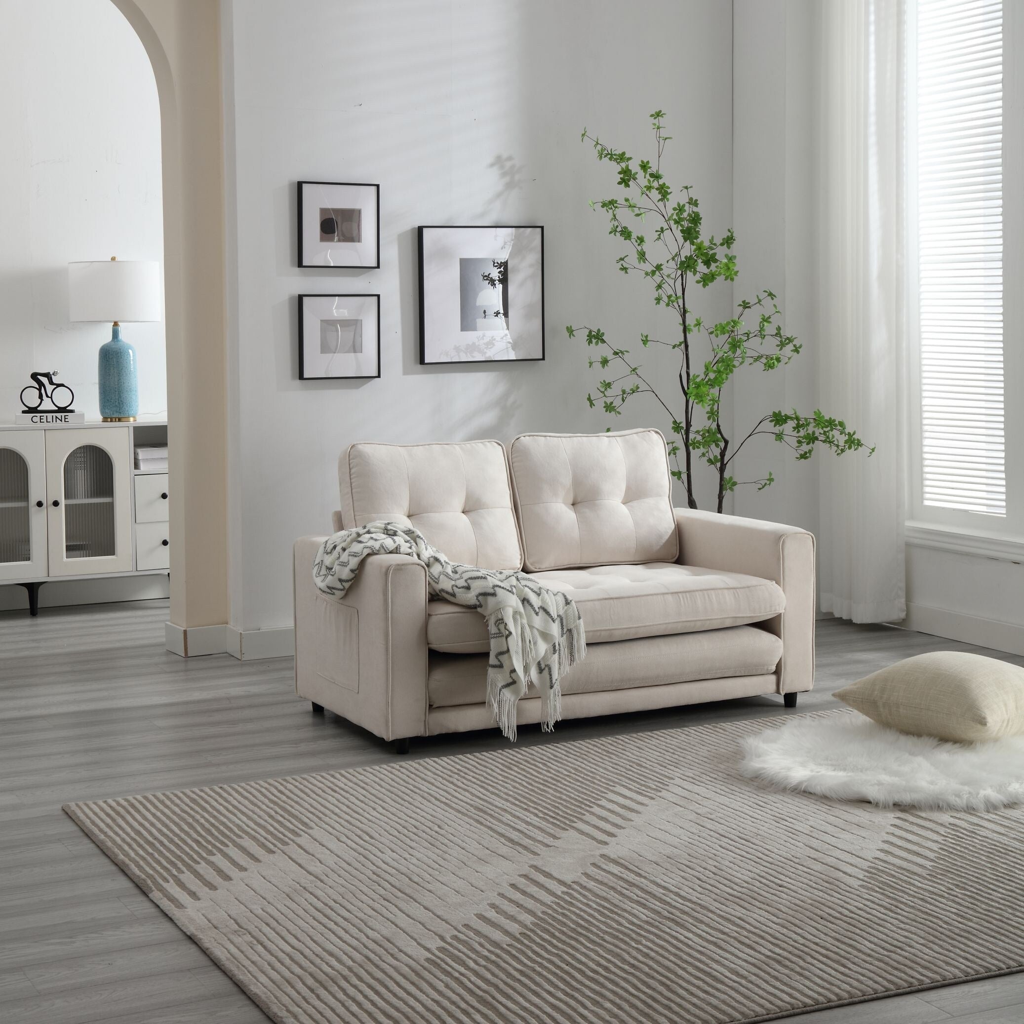 Canapé-lit futon convertible 3 places