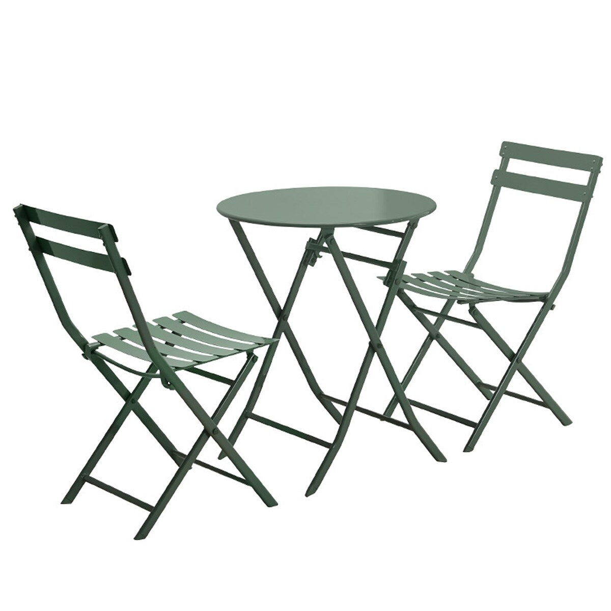 Ensemble bistro minimaliste 3 pièces pour patio : table ronde pliable et chaises