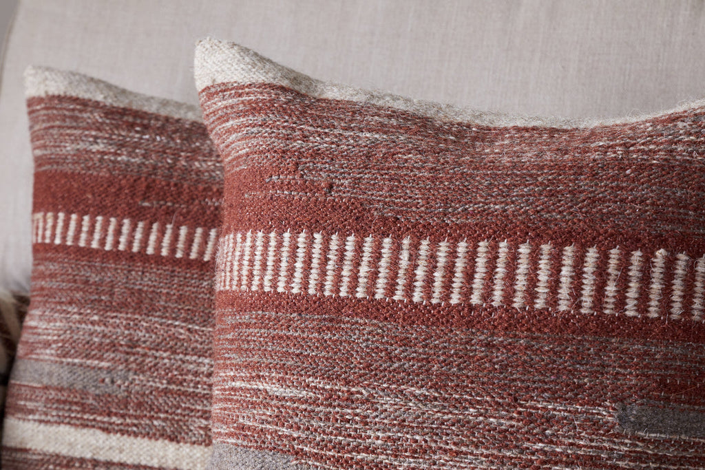 Housse de coussin en laine Aakash - Rouille