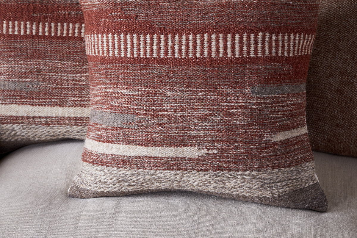 Housse de coussin en laine Aakash - Rouille