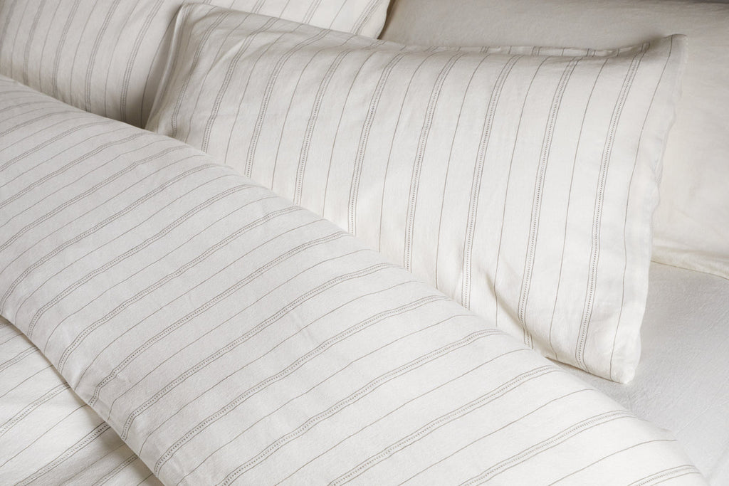 Housse de couette Anta en chanvre et coton - Vert sauge