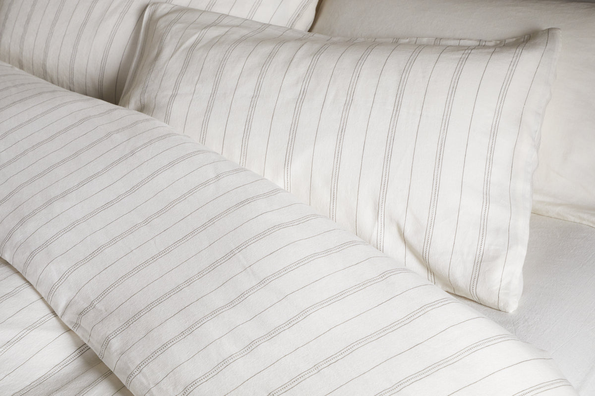 Housse de couette Anta en chanvre et coton - Vert sauge