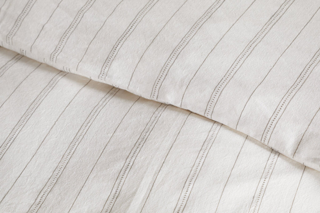 Housse de couette Anta en chanvre et coton - Vert sauge