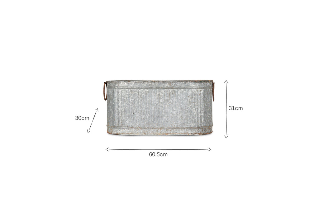 Jardinière Akasa Trough - Zinc