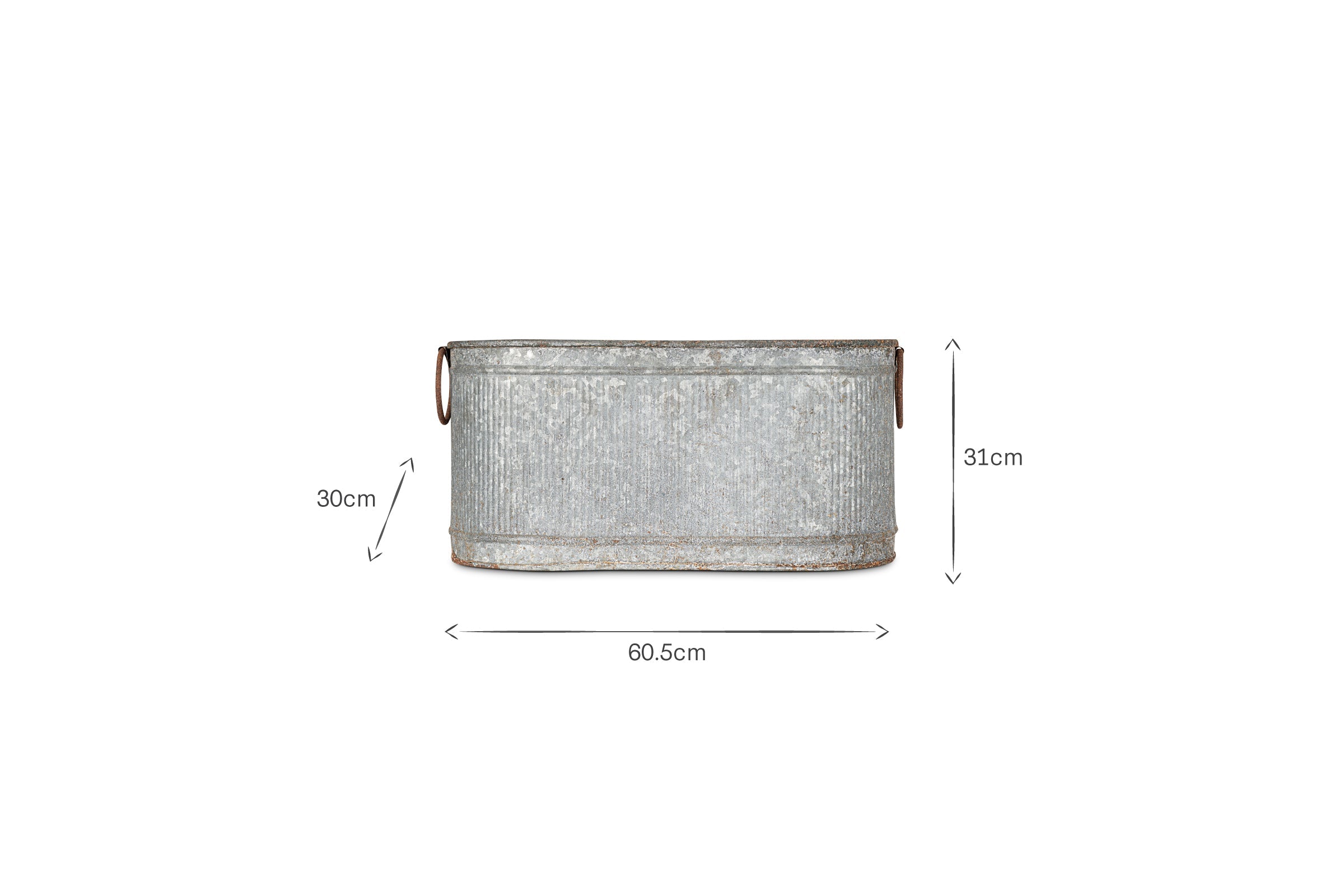 Jardinière Akasa Trough - Zinc