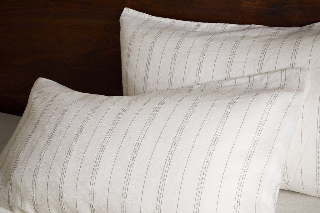 Taies d'oreiller Anta en chanvre et coton - Vert sauge