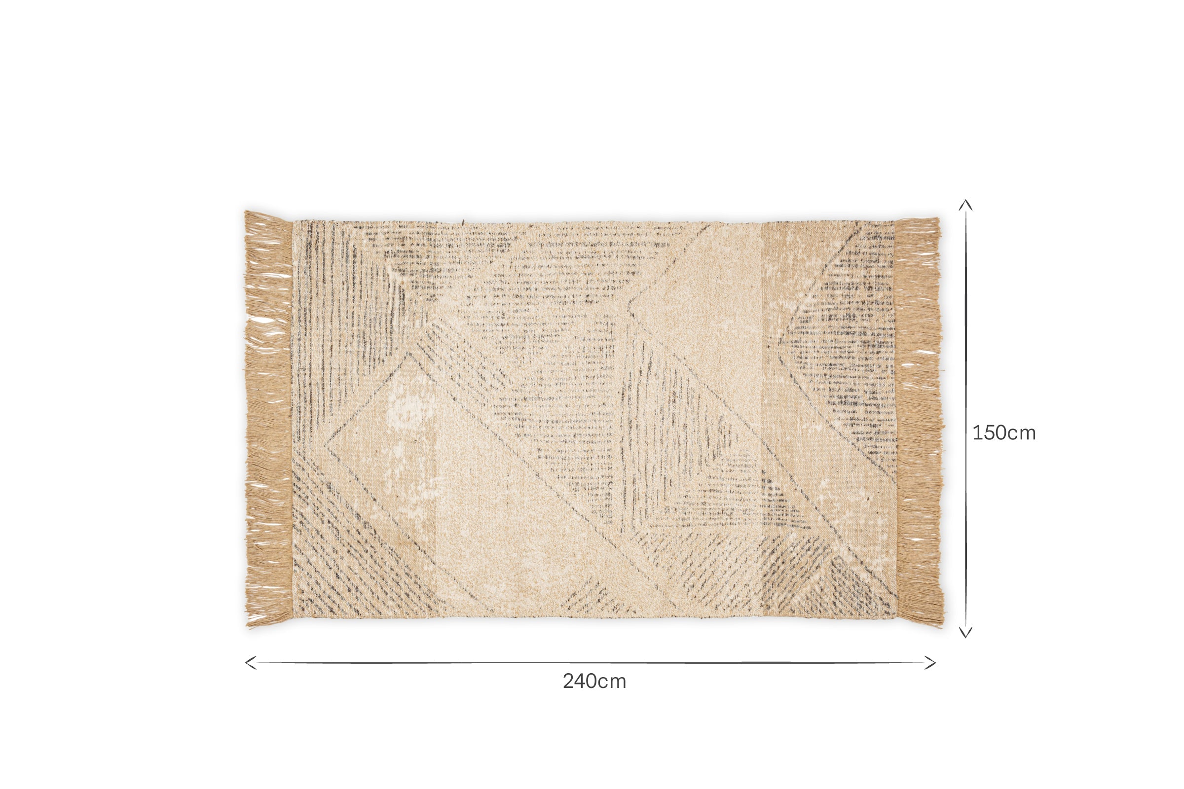 Tapis Anaisha en coton et jute - Naturel et gris