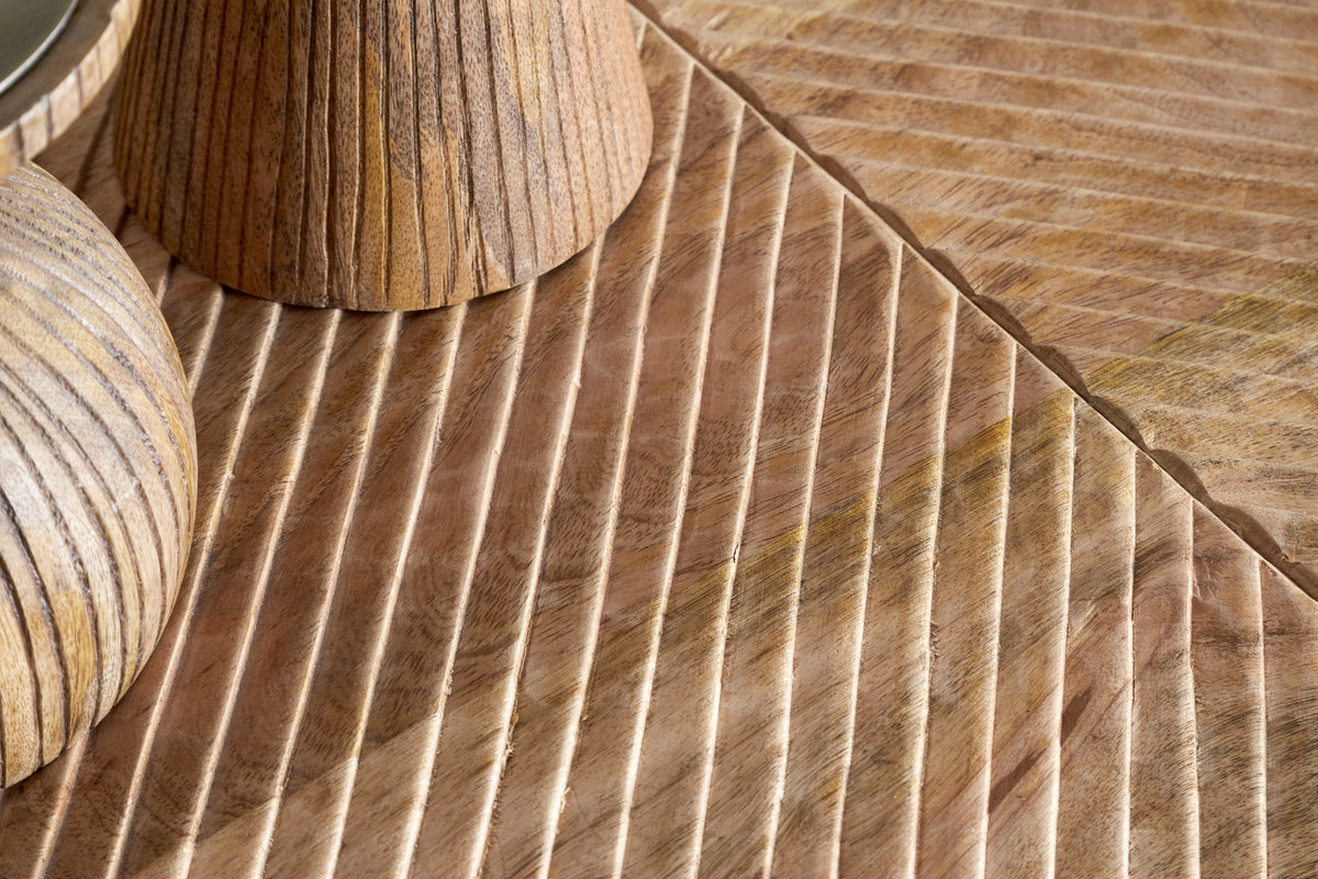 Console demi-lune Aasha en bois de manguier - Naturel