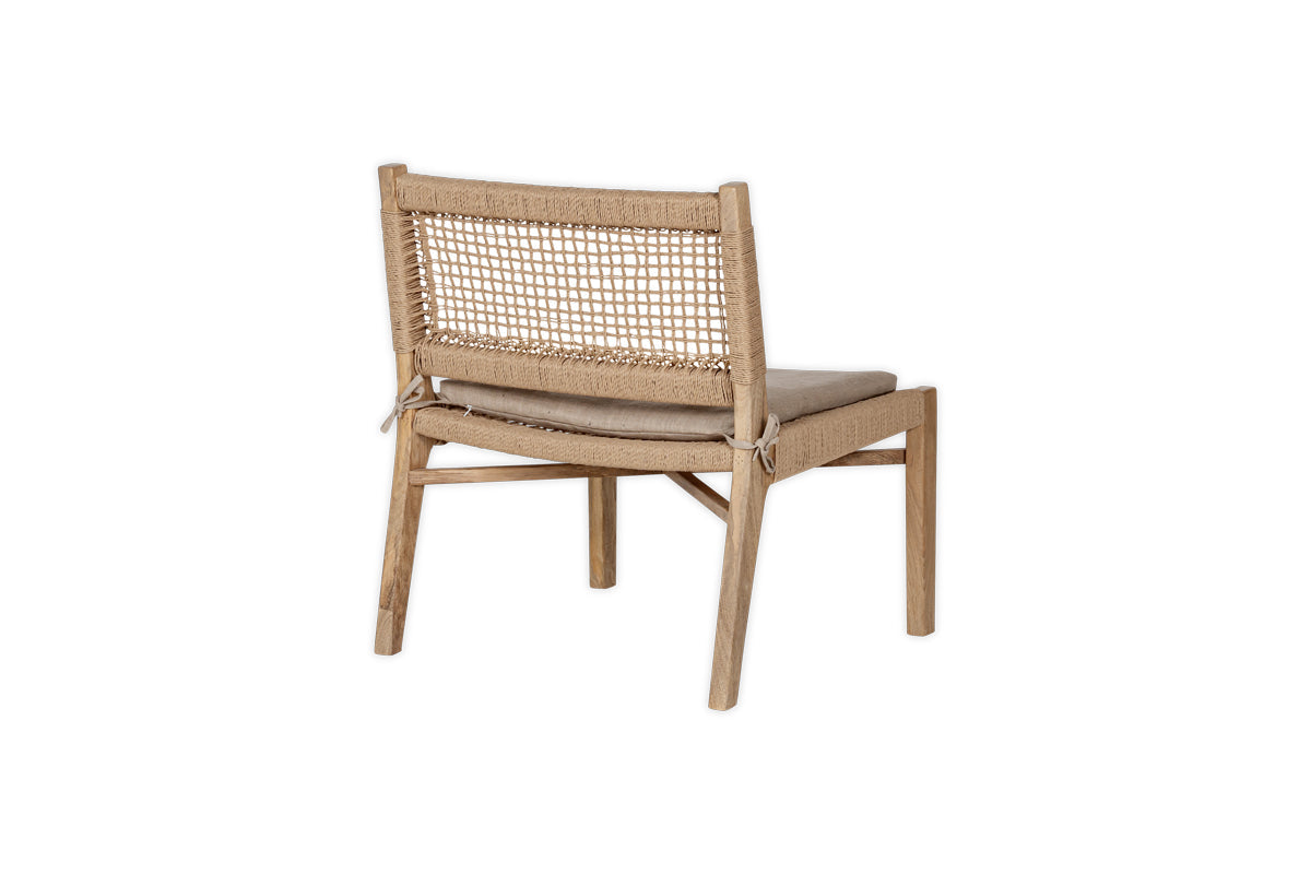 Chaise d'appoint en bois de manguier et corde Aamani - Naturel