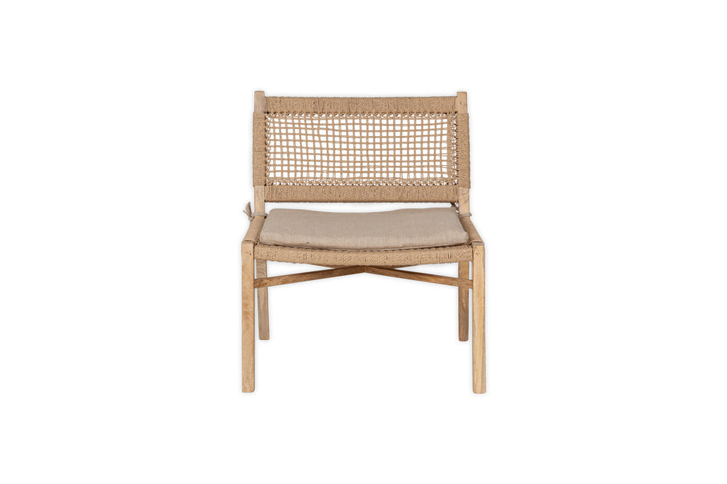 Chaise d'appoint en bois de manguier et corde Aamani - Naturel