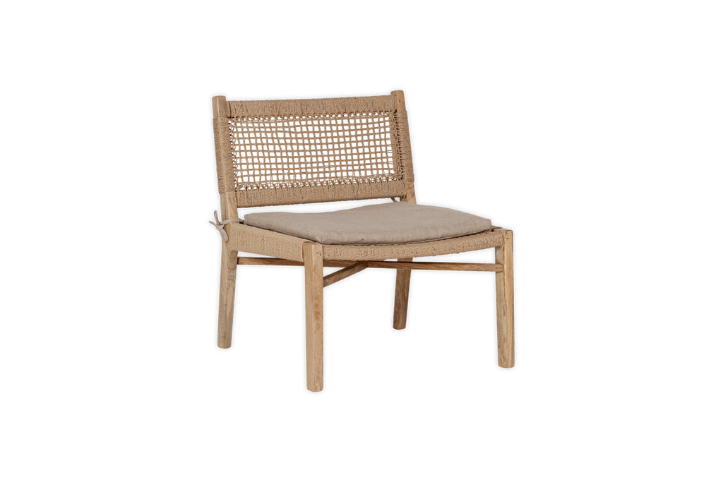 Chaise d'appoint en bois de manguier et corde Aamani - Naturel