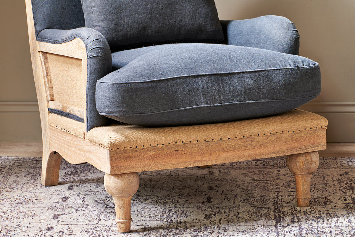 Fauteuil Abe en lin déstructuré - Anthracite