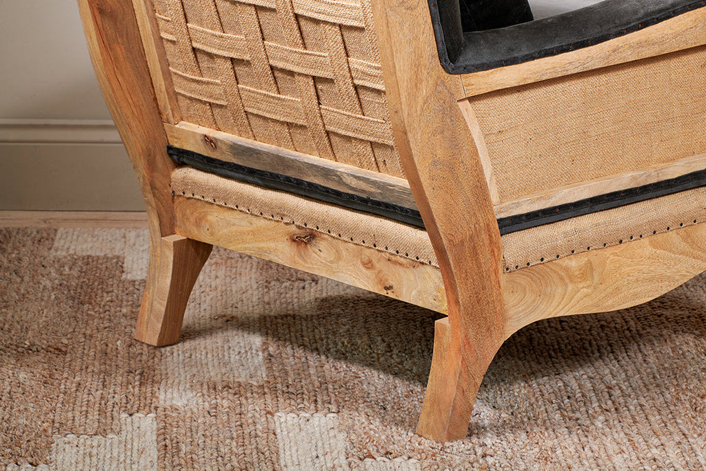 Fauteuil Abe en velours déstructuré - Mousse