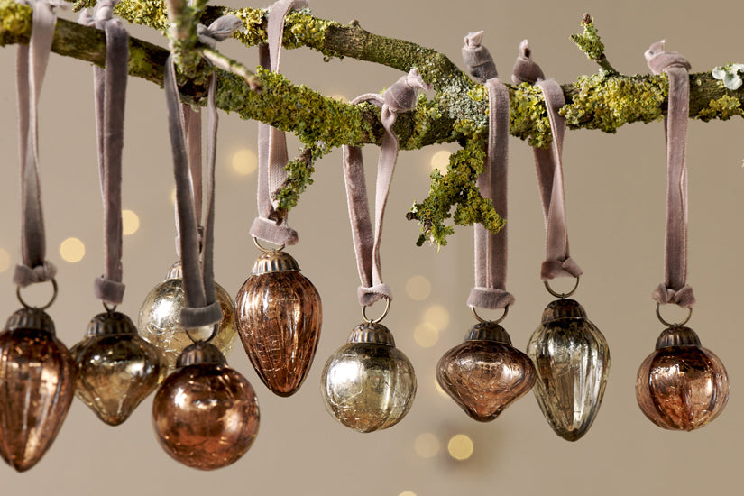 Pot à décorations Adisa - Or antique et rouille (lot de 16)