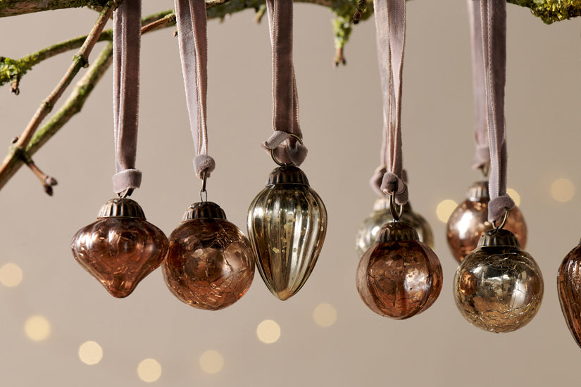 Pot à décorations Adisa - Or antique et rouille (lot de 16)