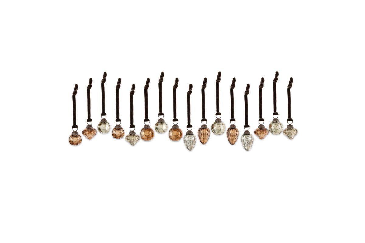 Pot à décorations Adisa - Or antique et rouille (lot de 16)