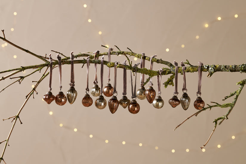 Pot à décorations Adisa - Or antique et rouille (lot de 16)