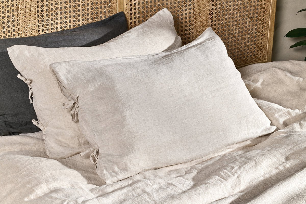 Paire de taies d'oreiller Adya Linen Housewife - Naturel