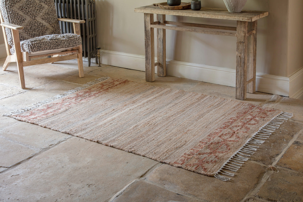 Tapis Akari en jute et coton - Naturel