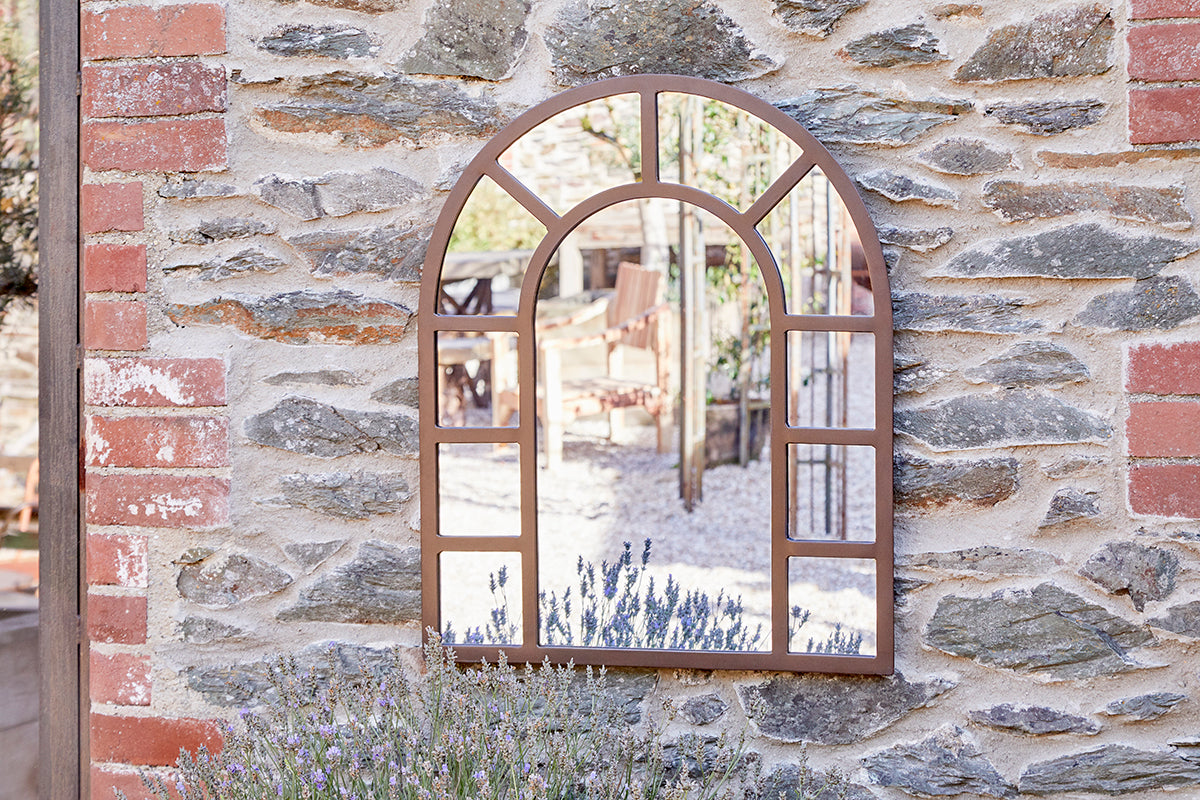 Miroir d'extérieur arqué Amaga - Noir antique