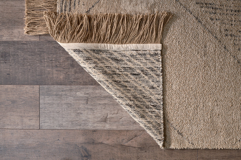 Tapis Anaisha en coton et jute - Naturel et gris