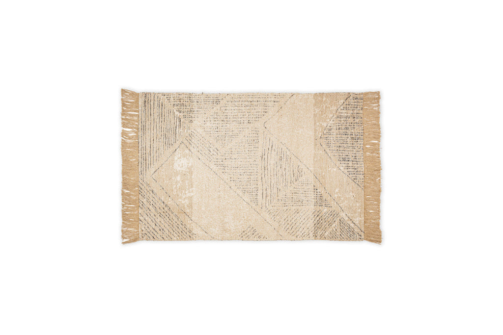 Tapis Anaisha en coton et jute - Naturel et gris