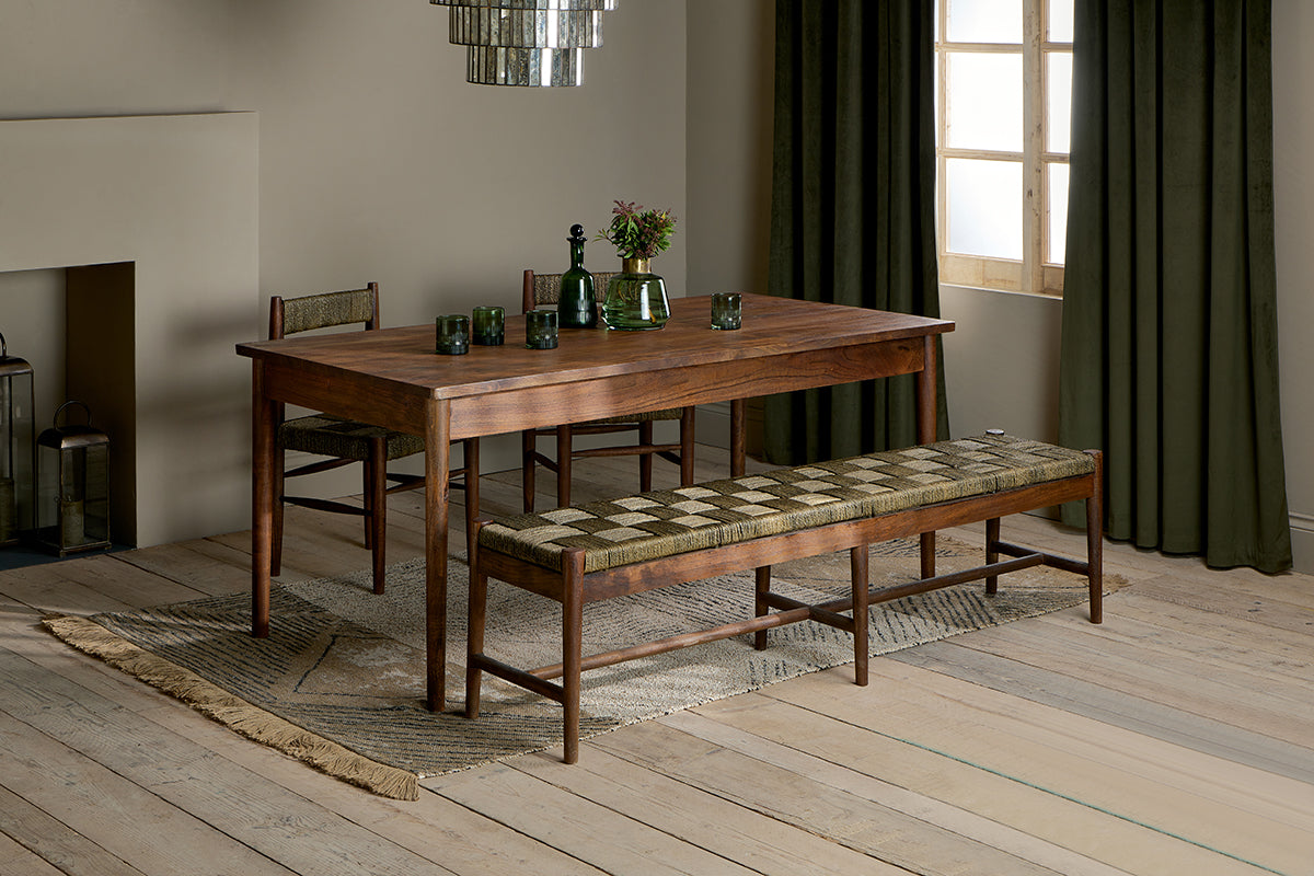 Table de salle à manger Anbu en acacia - Noyer lavé - Grand modèle - MERGE