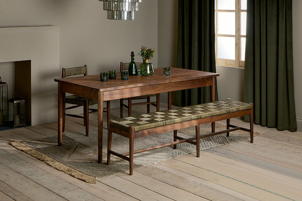 Table de salle à manger Anbu en acacia - Noyer lavé