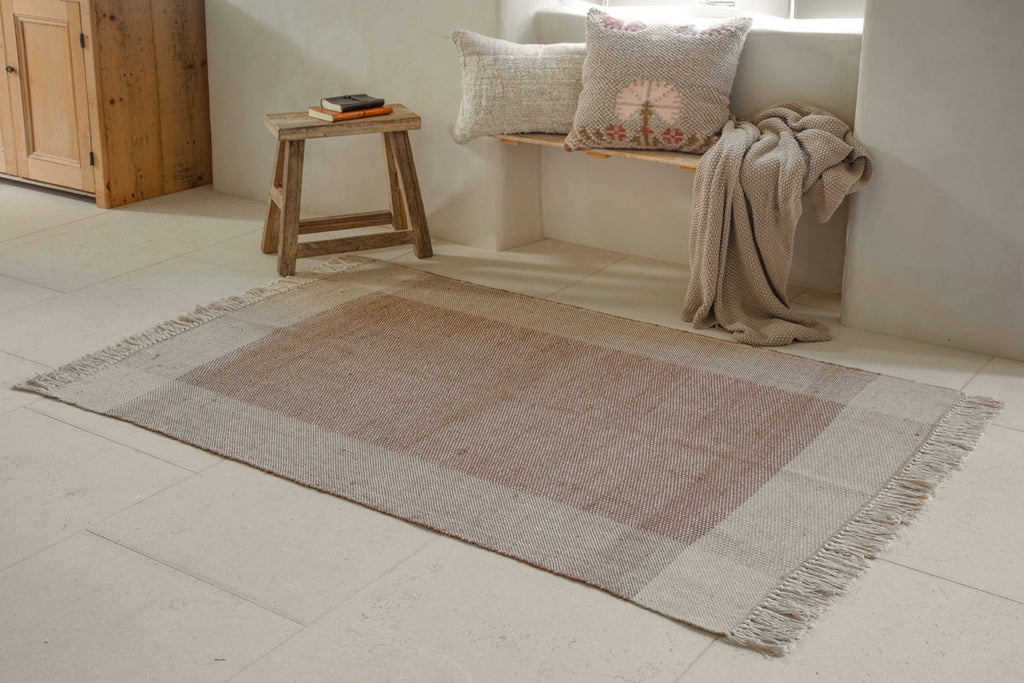 Tapis Andro en jute et coton - Naturel