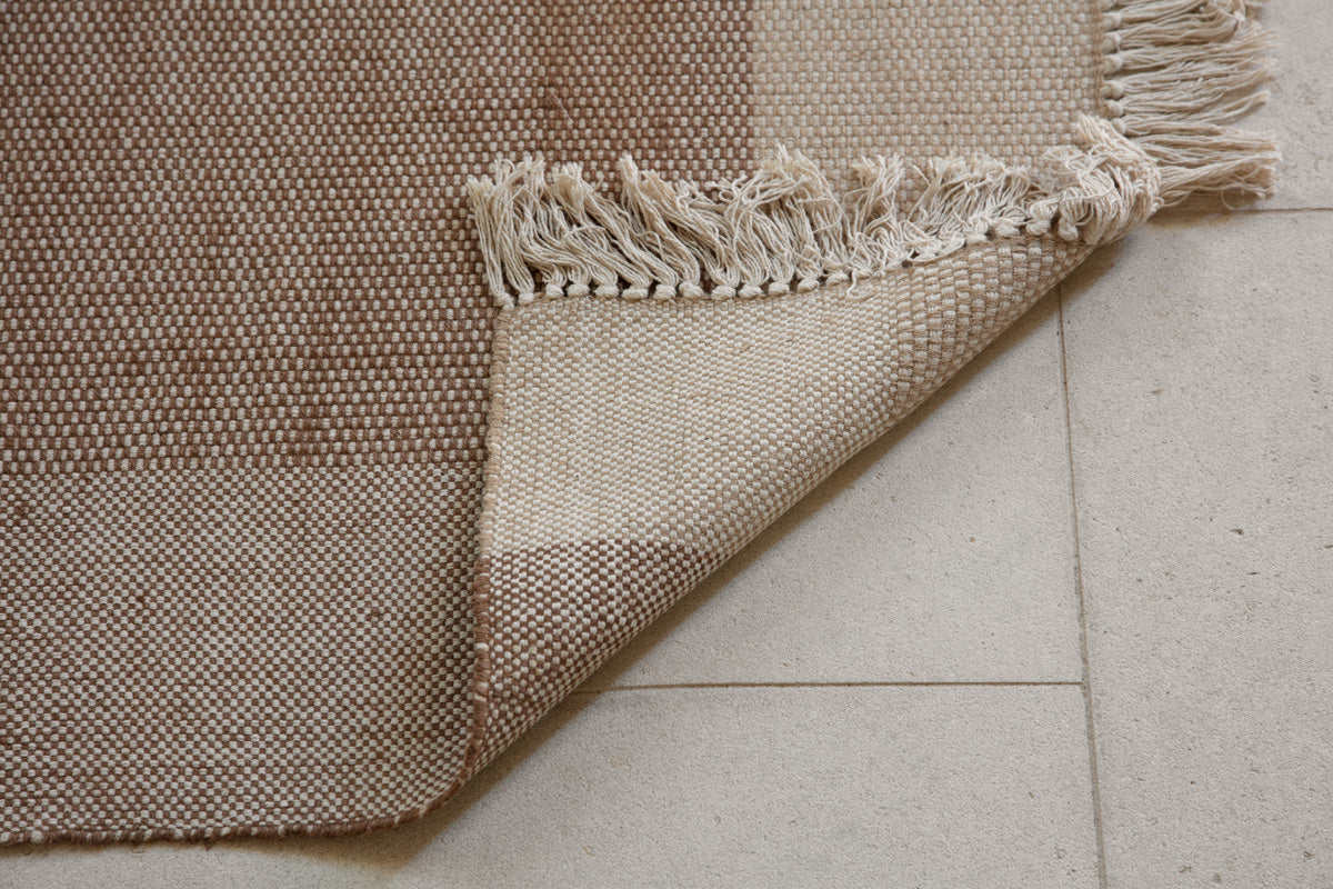 Tapis Andro en jute et coton - Naturel
