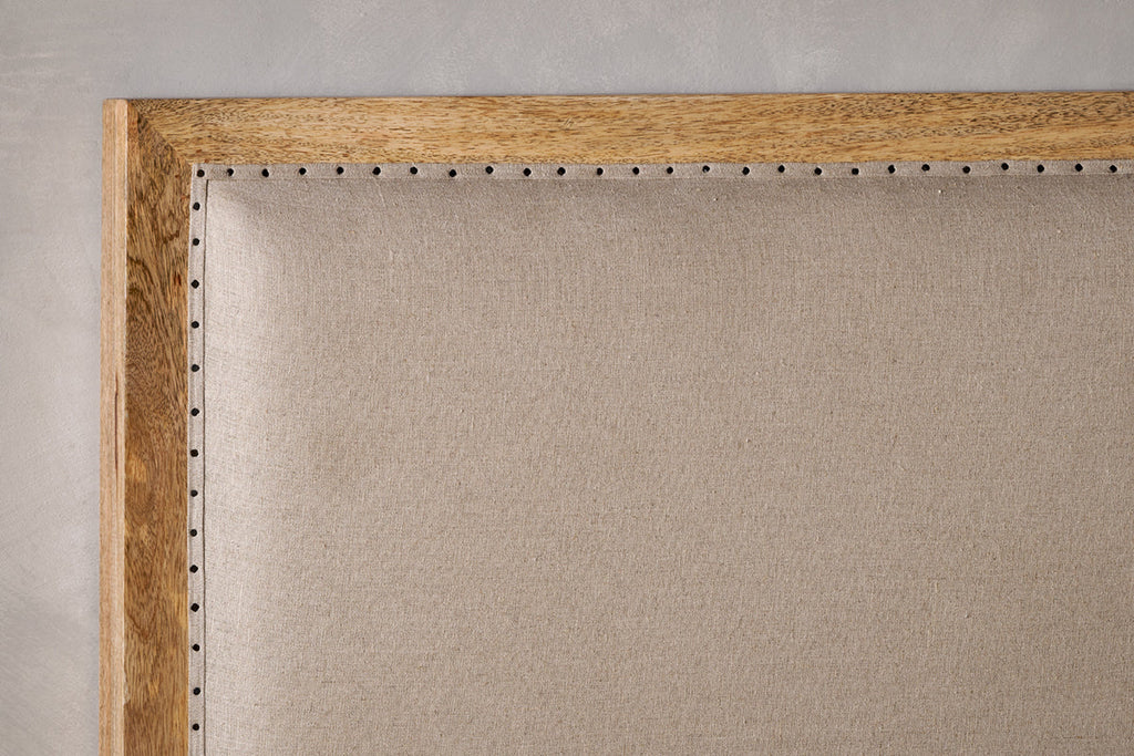 Tête de lit rembourrée en lin Anesha - Naturel