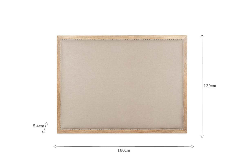 Tête de lit rembourrée en lin Anesha - Naturel