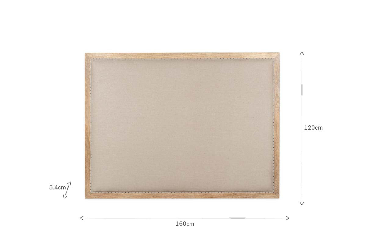 Tête de lit rembourrée en lin Anesha - Naturel