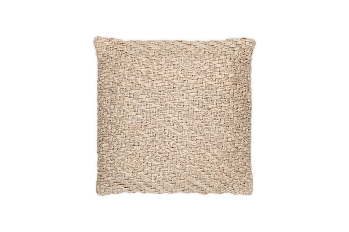 Housse de coussin Atifa en coton et laine - Naturel