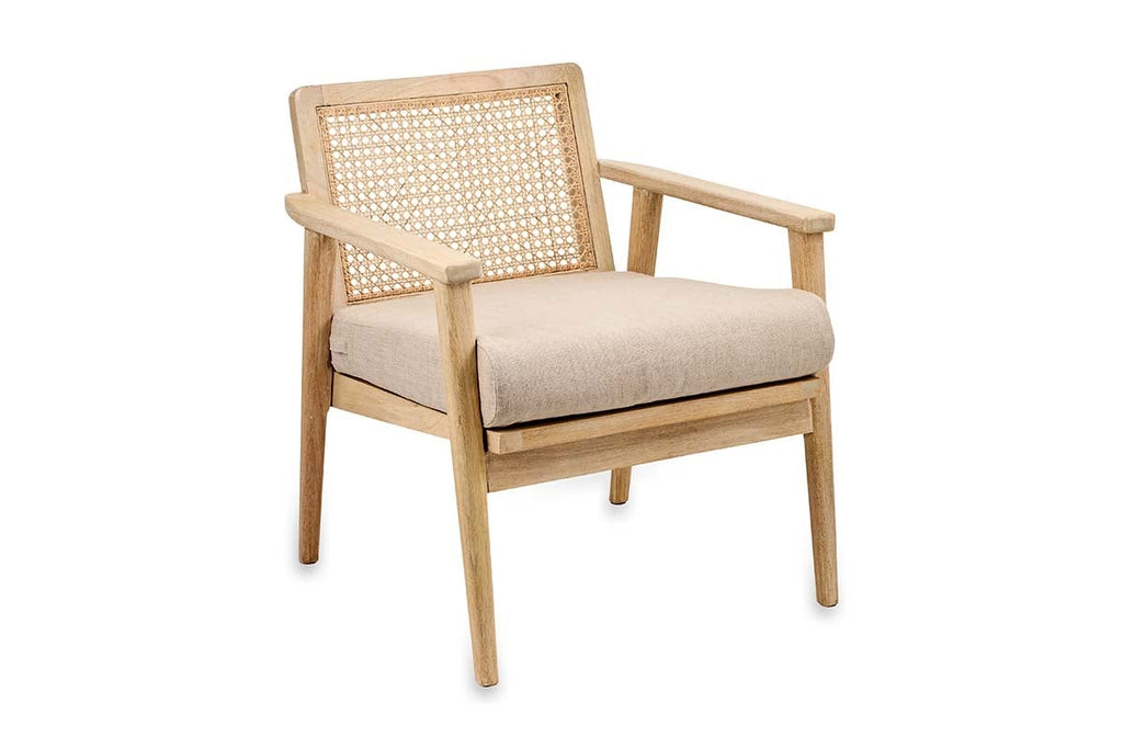 Fauteuil d'appoint Atri en bois de manguier et rotin