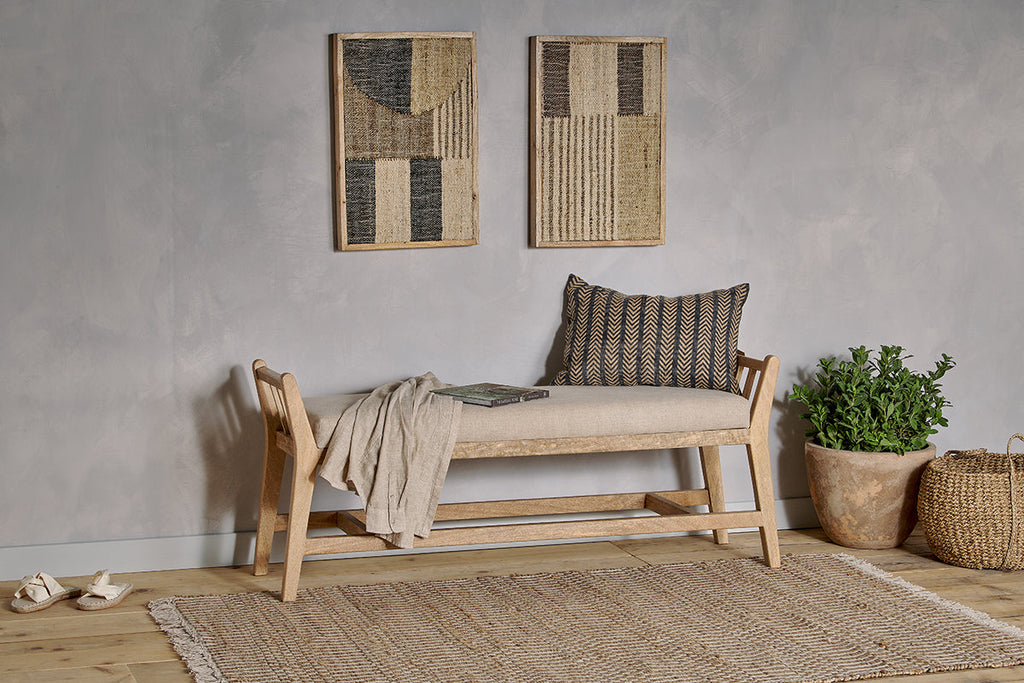 Banc traîneau rembourré Avanthi - Naturel