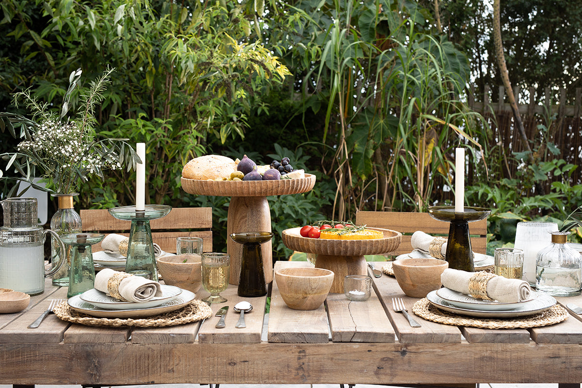 Bougeoir en verre recyclé Avyn - Vert forêt