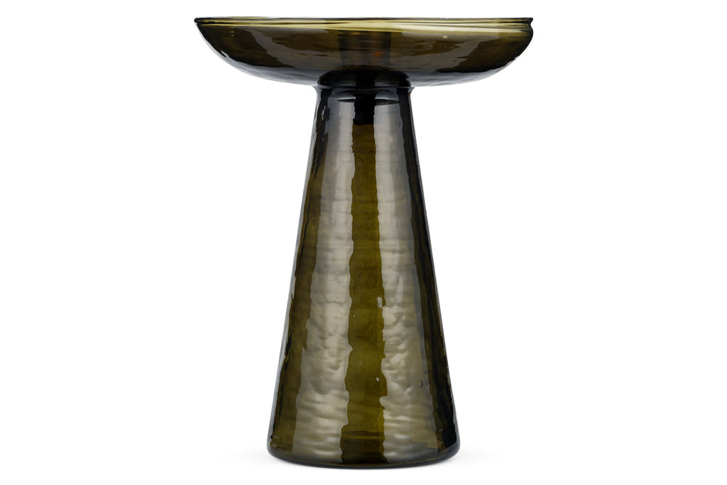 Bougeoir en verre recyclé Avyn - Vert forêt