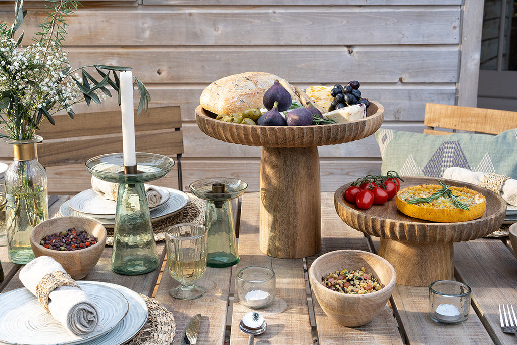 Bougeoir en verre recyclé Avyn - Vert sauge