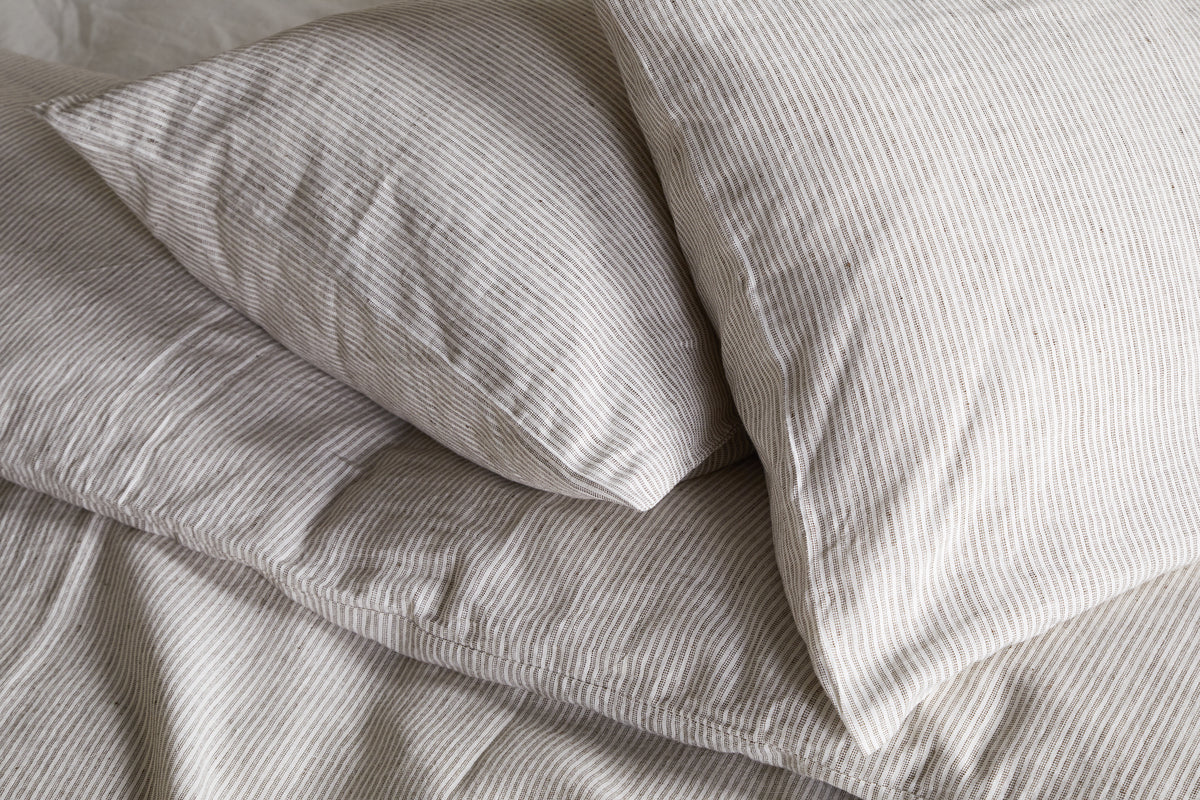 Taies d'oreiller Borba en chanvre et coton pour femme au foyer - Espresso