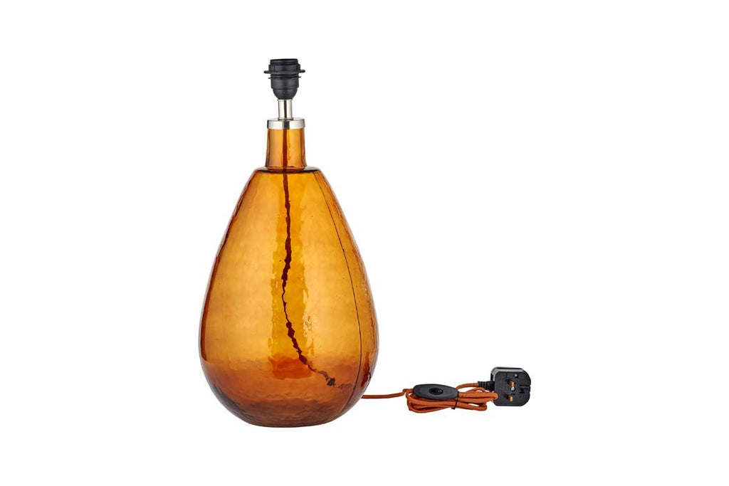 Lampe Baba en verre recyclé - Ambre brûlé - Grande lampe haute