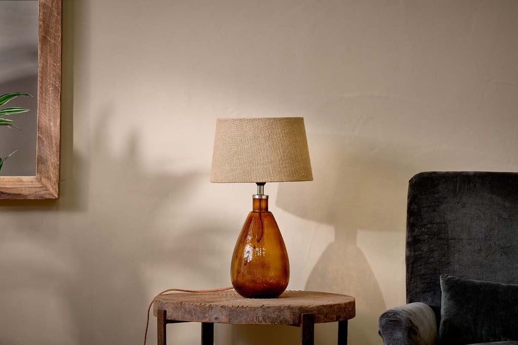 Lampe Baba en verre recyclé - Ambre brûlé - Petite et haute